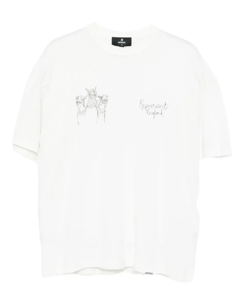REPRESENT T-Shirt mit Vollblut-Print - Weiß Weiß