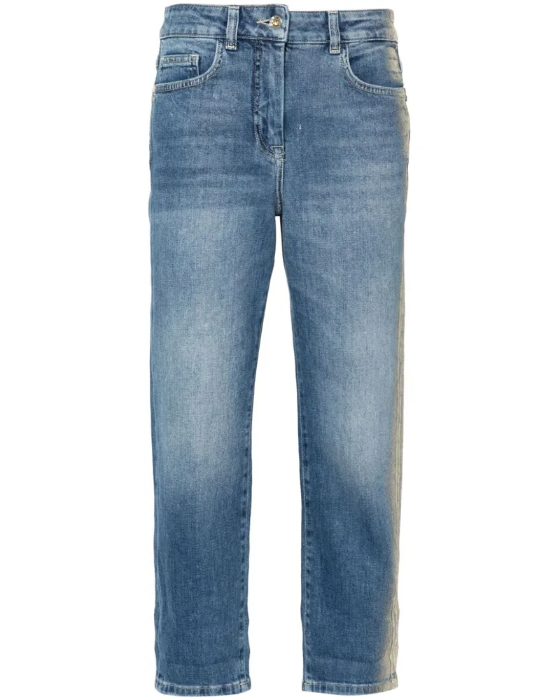 Patrizia Pepe Cropped-Jeans mit Folierung Blau