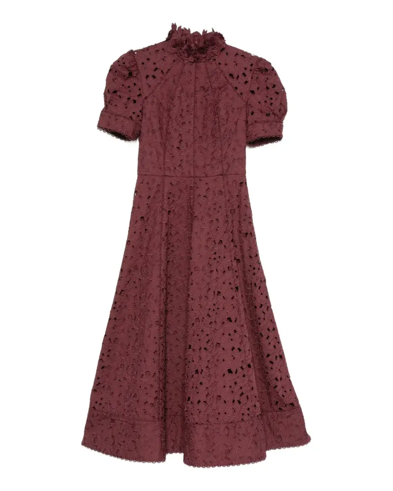 Rebecca Vallance Kitsu Midikleid aus Blumenspitze - Rot Rot