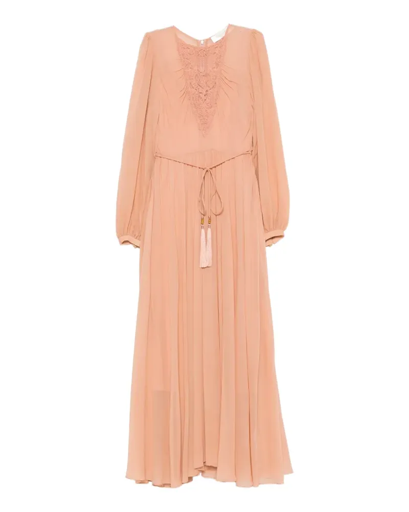 Zimmermann Kleid mit Spitzeneinsätzen - Rosa Rosa