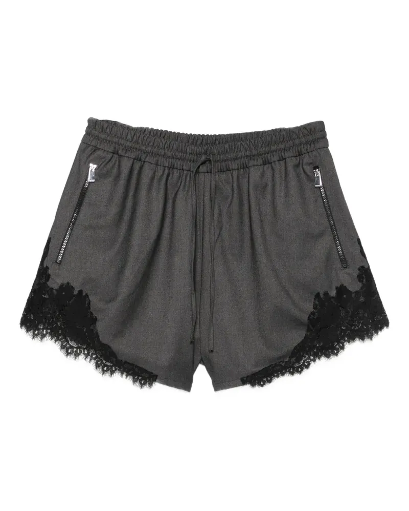 Pinko Shorts mit Spitzenborten - Grau Grau