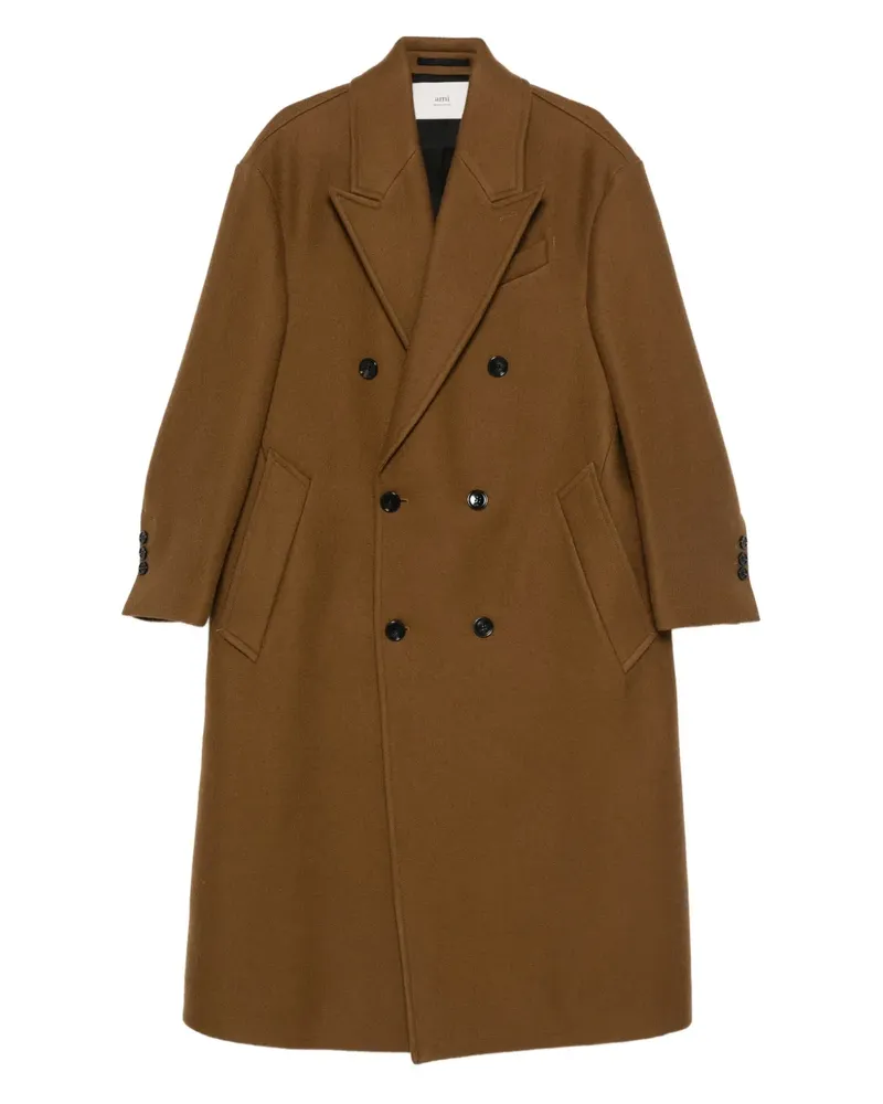 AMI Paris double-breasted coat - Braun Braun