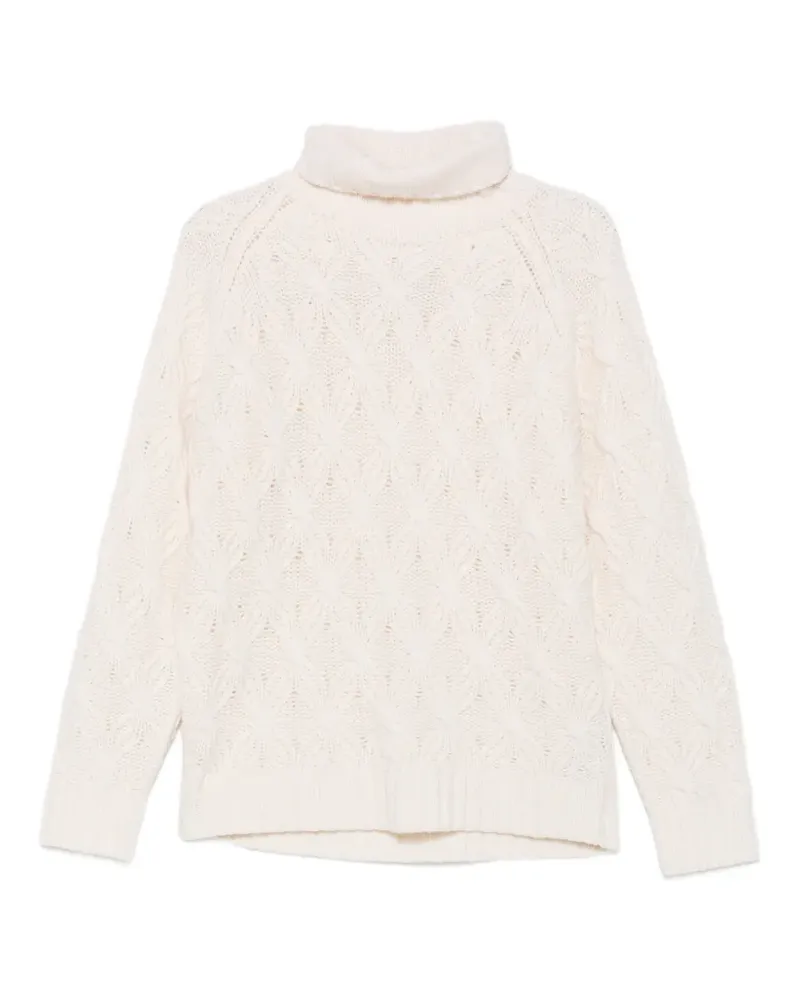 Eleventy Rollkragenpullover mit Zopfmuster - Nude Nude