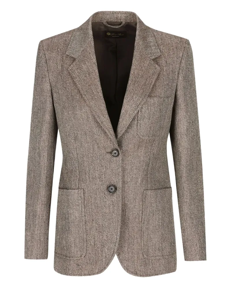 Loro Piana Sakko mit Fischgrätenmuster - Braun Braun