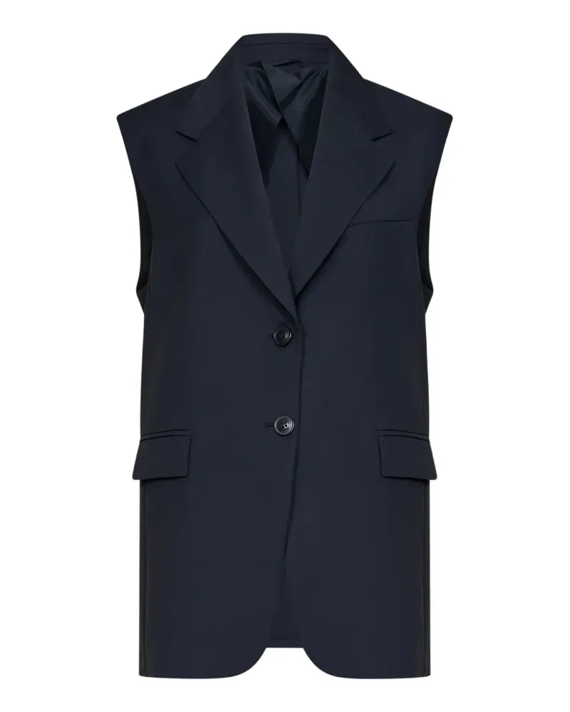 Max Mara sleeveless single-breasted gilet - Blau Blau