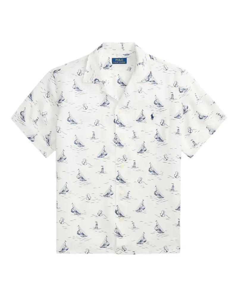 Ralph Lauren T-Shirt mit Boot-Print - Weiß Weiß