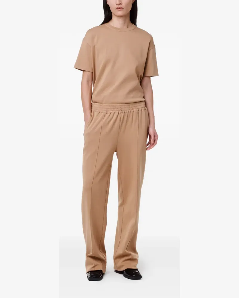 Another Tomorrow Luxe T-Shirt mit Nahtdetail - Nude Nude
