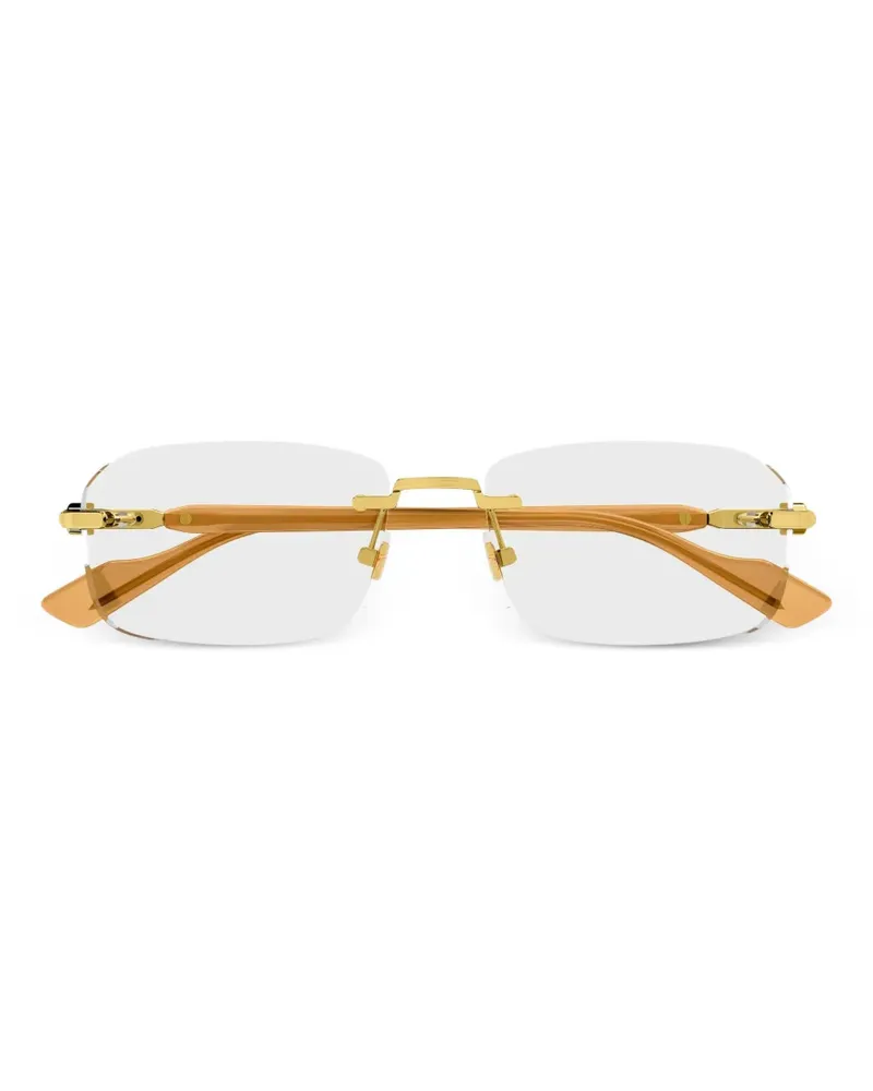 Gucci Eckige Brille mit Logo - Gold Gold