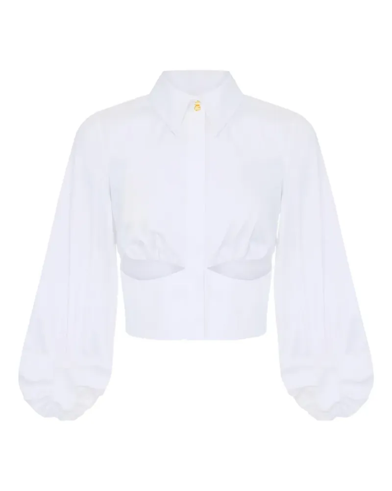 Elisabetta Franchi cut-out balloon-sleeve shirt - Weiß Weiß