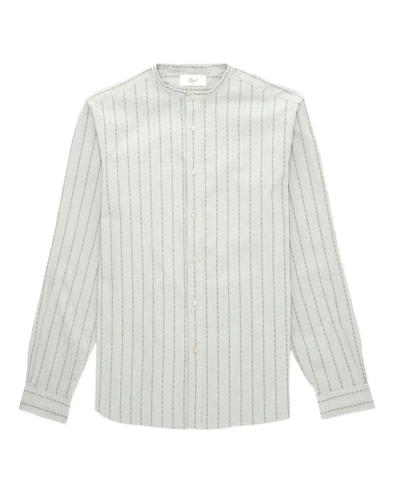 Fortela striped stand-up collar shirt - Nude Nude