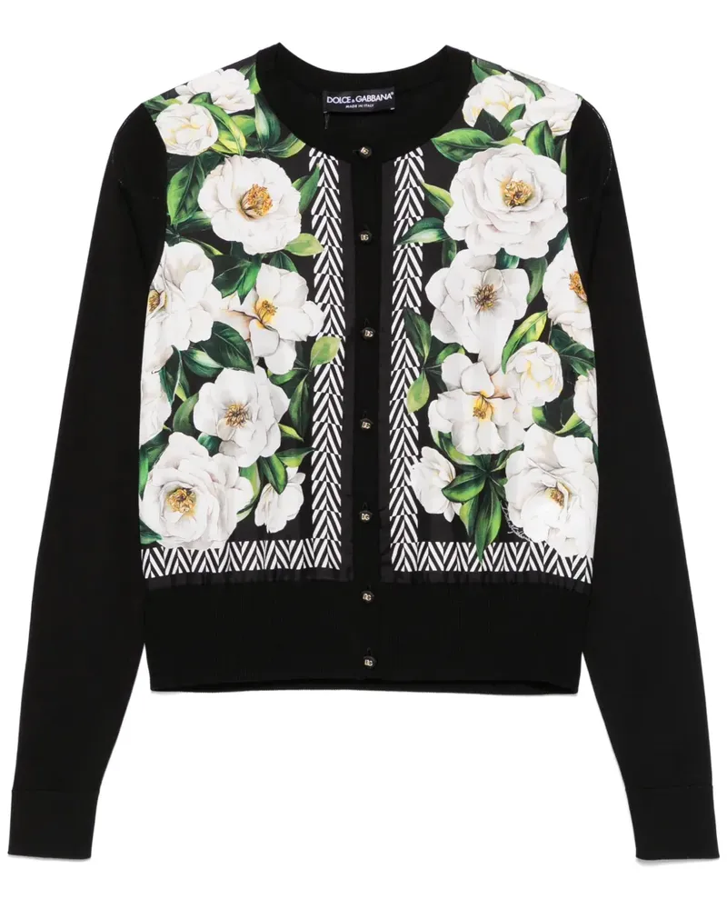 Dolce & Gabbana Cardigan mit Blumen-Print - Schwarz Schwarz