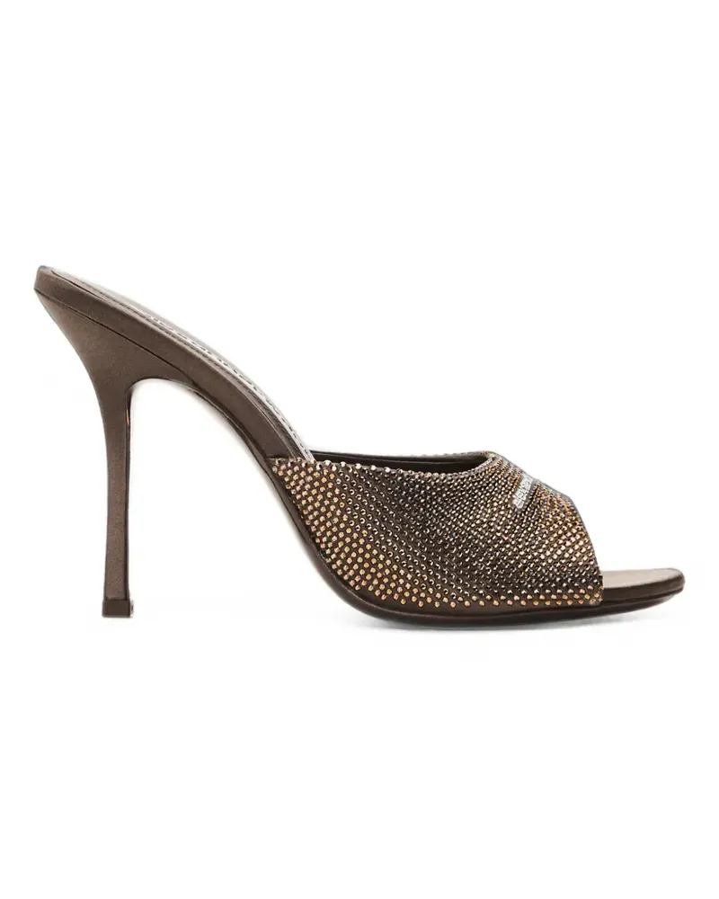 Alexander Wang Cher Crystal Hotfix Mules 105mm - Braun Braun