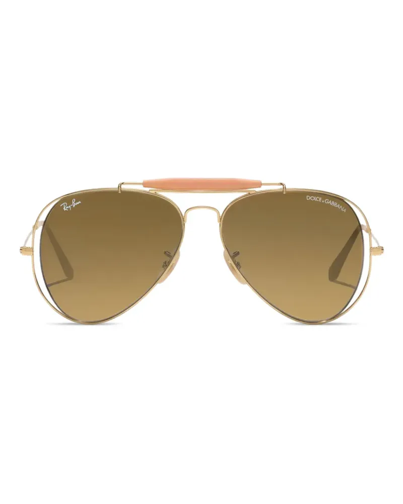 Dolce & Gabbana x ray-ban pilot-frame sunglasses - Gold Gold