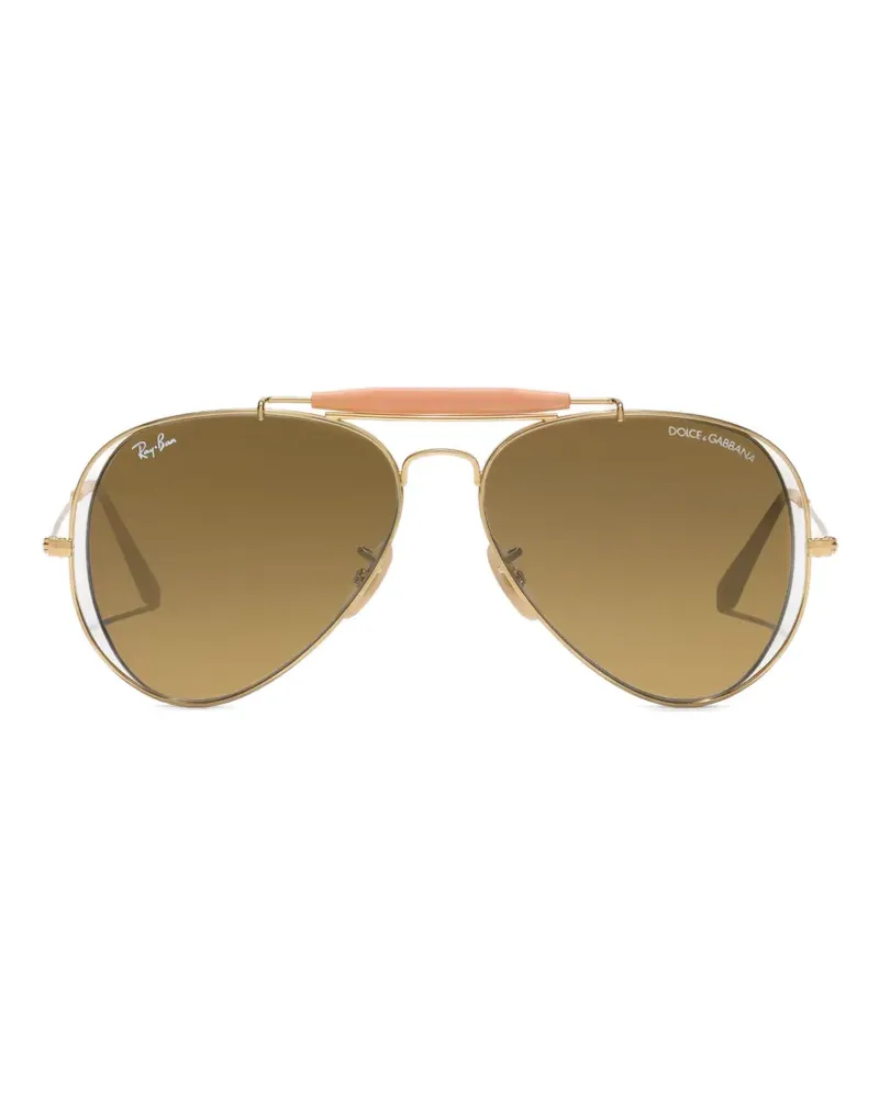 Dolce & Gabbana x ray-ban pilot-frame sunglasses - Gold Gold