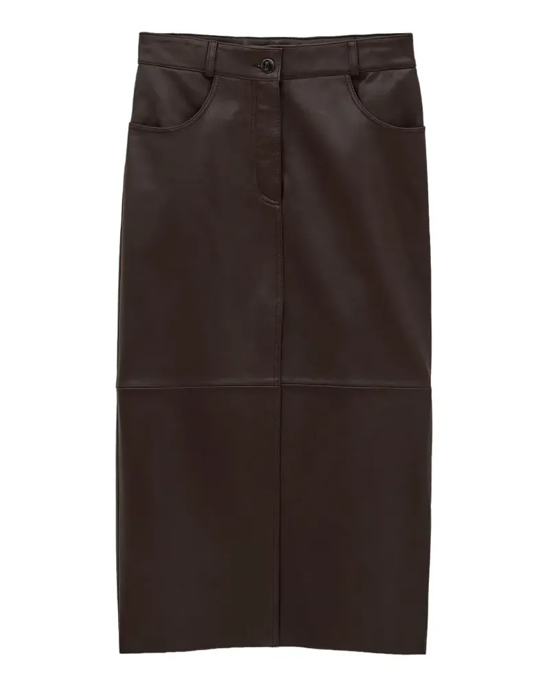 ba&sh Solene leather midi skirt - Violett Violett
