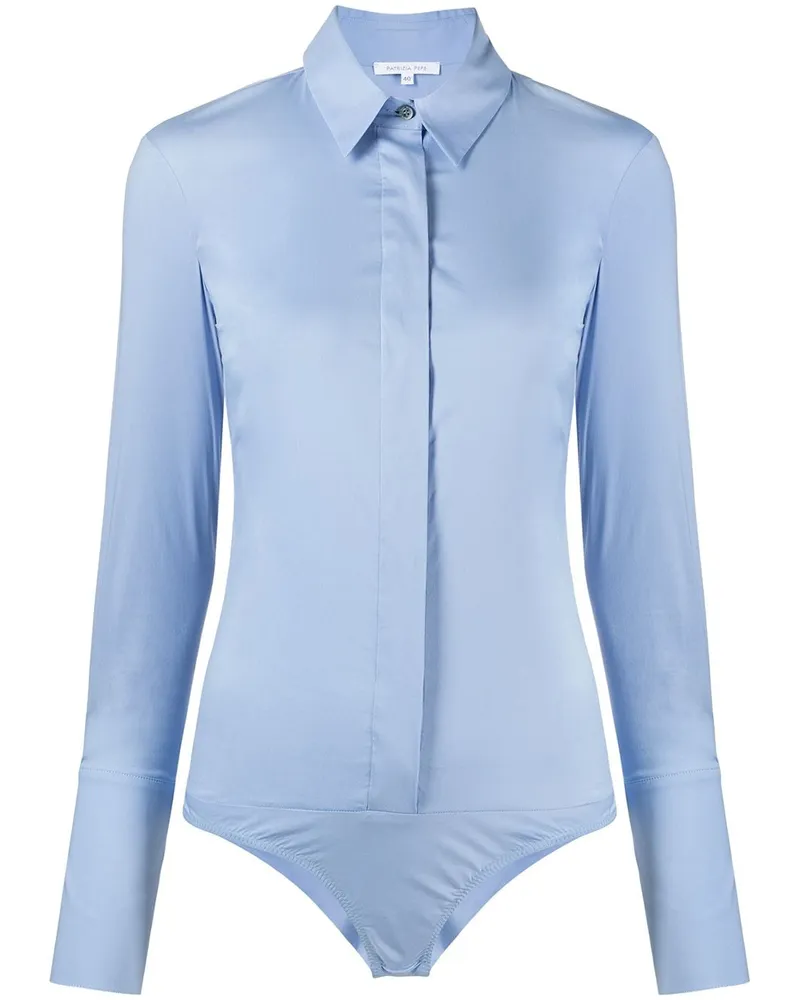 Patrizia Pepe Hemd mit integriertem Body - Blau Blau