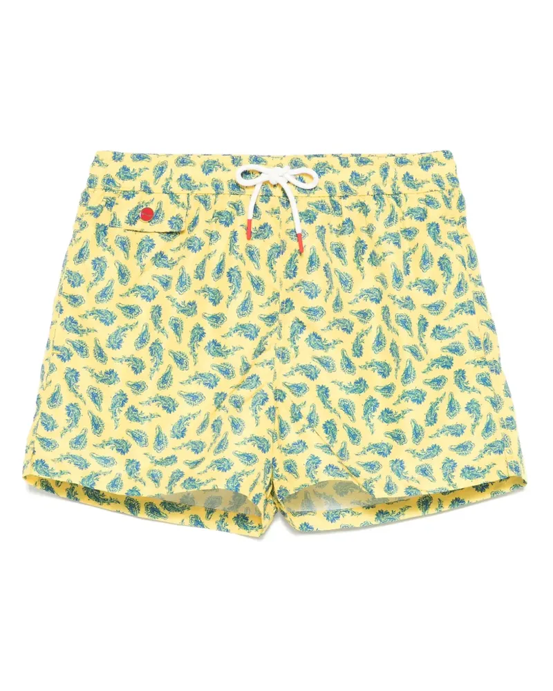 Kiton Badeshorts mit Paisley-Print - Gelb Gelb