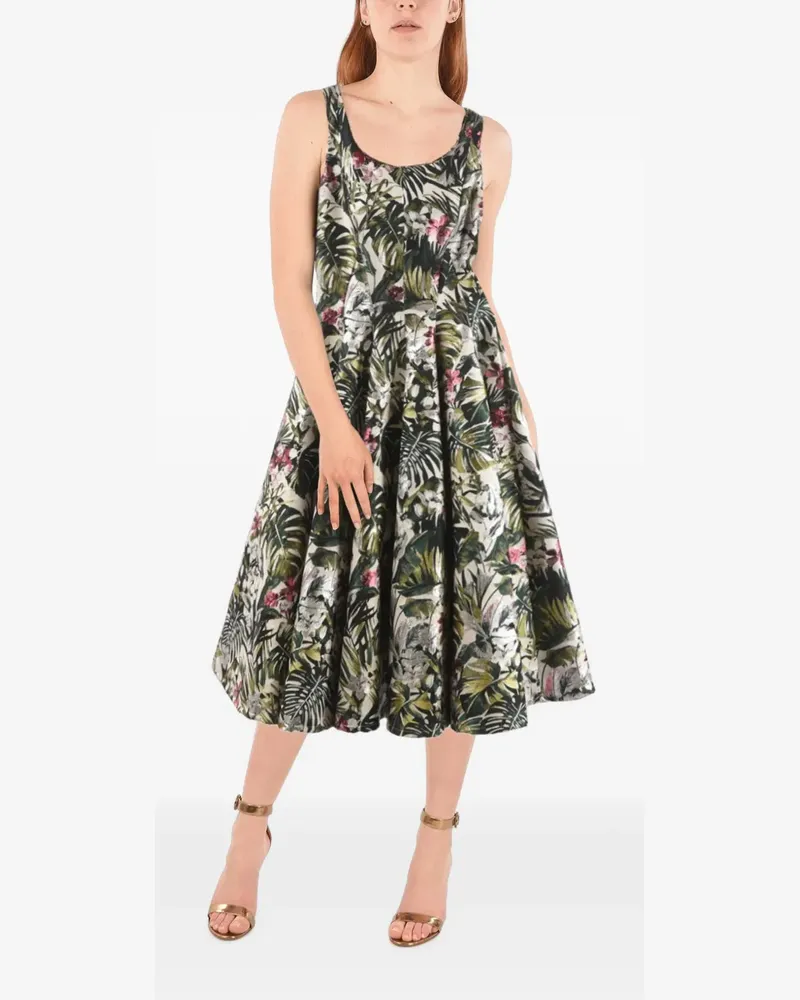 Philipp Plein floral-print sleeveless midi dress - Grün Grün