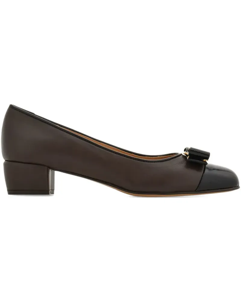 Ferragamo Pumps mit Schleife 30mm - Braun Braun