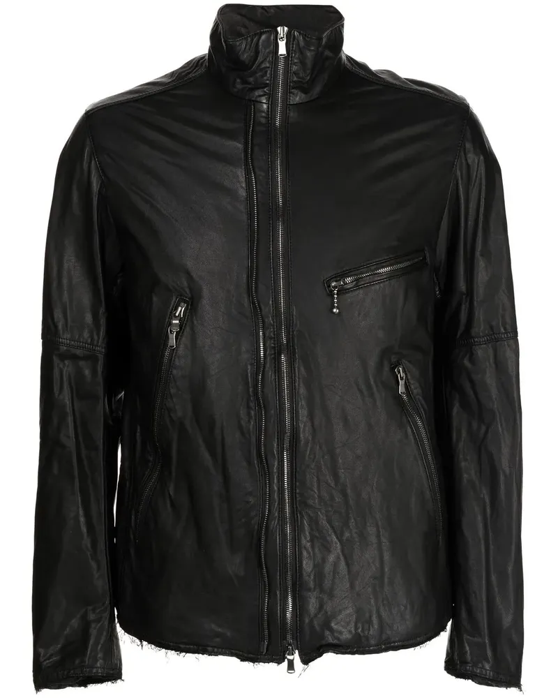 The Viridi-anne Lederjacke mit Taschendetail - Schwarz Schwarz