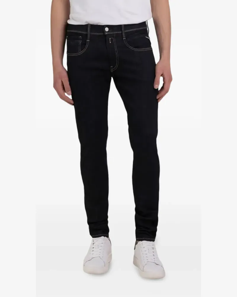 Replay Jeans mit Gürtelschlaufen - Blau Blau