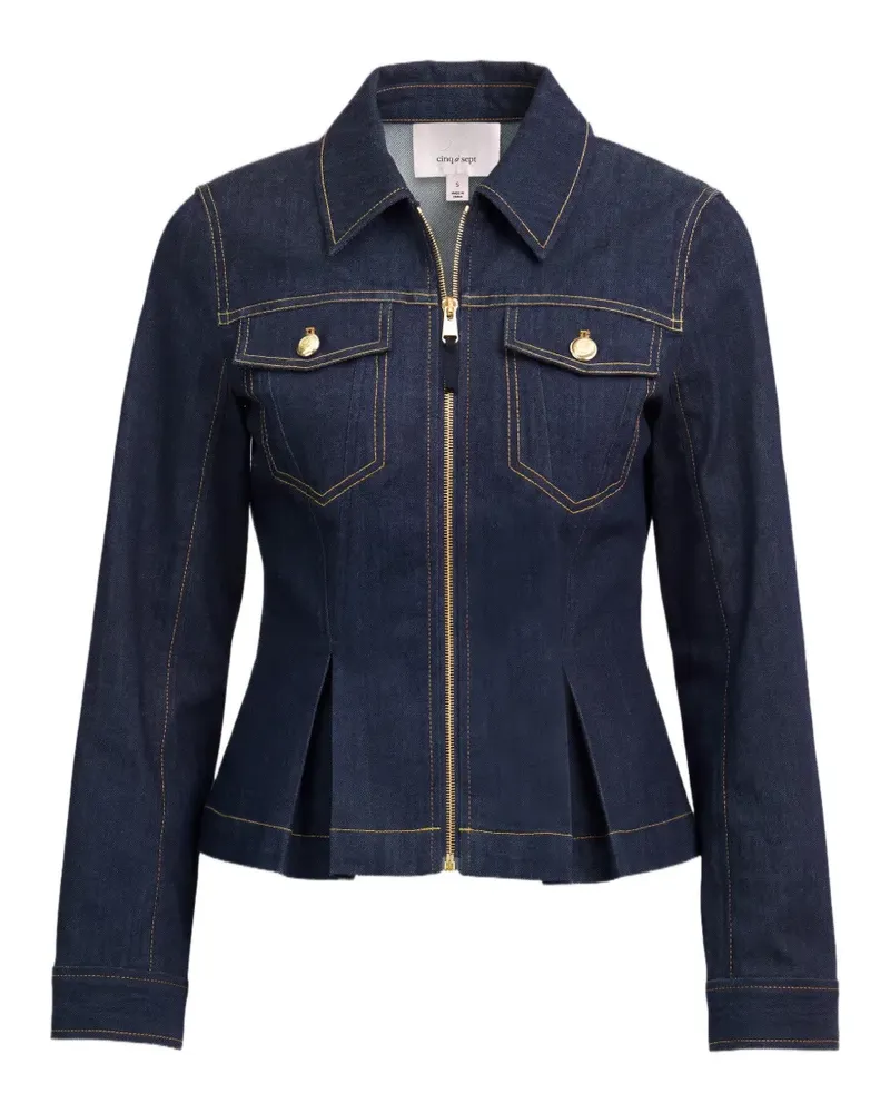 Cinq à Sept Kaiya pleated denim jacket - Blau Blau