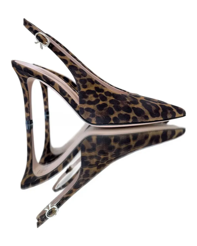 Gianvito Rossi Robbie Sling leopard-print pumps - Braun Braun
