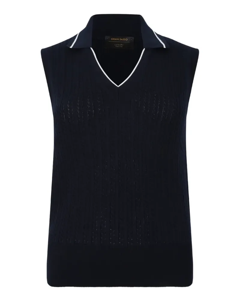 Gran Sasso cable-knit sleeveless sweater - Blau Blau