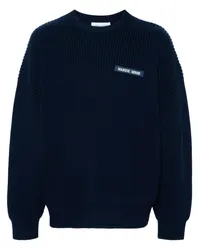 Marine Serre Pullover mit Logo-Patch Blau