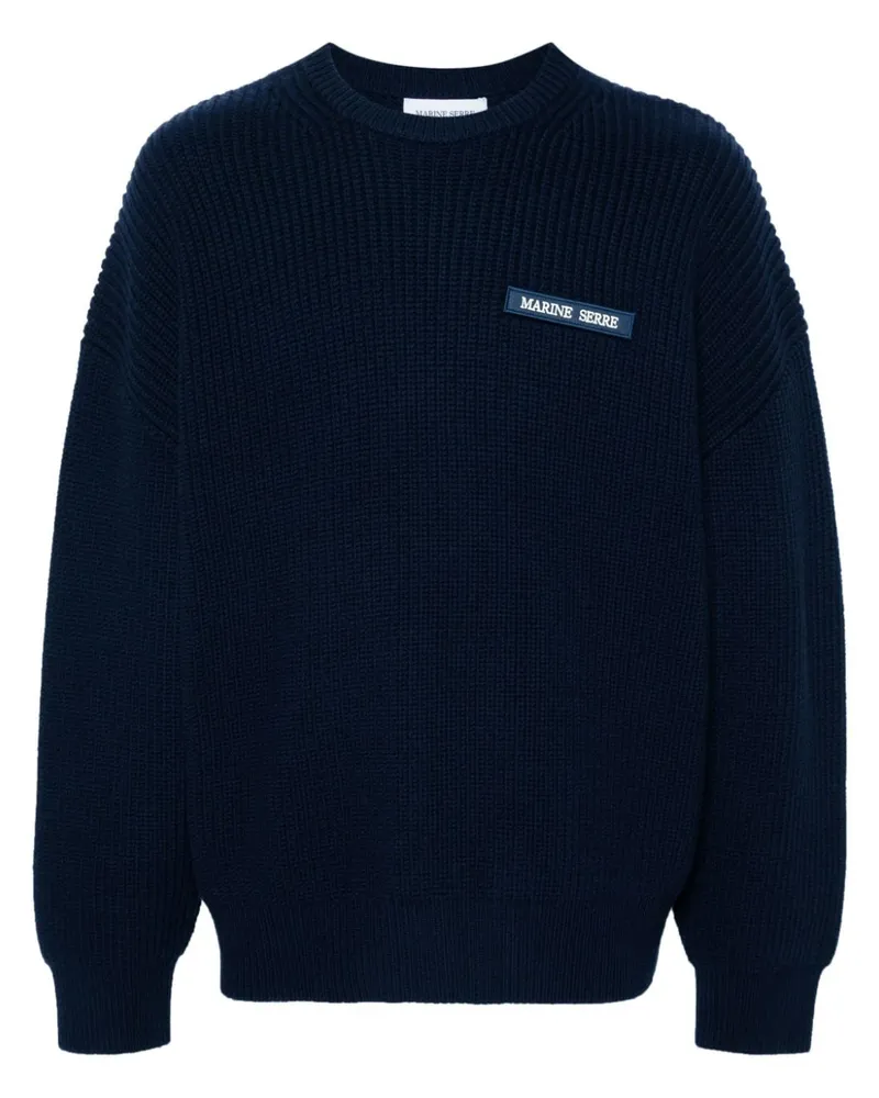 Marine Serre Pullover mit Logo-Patch Blau