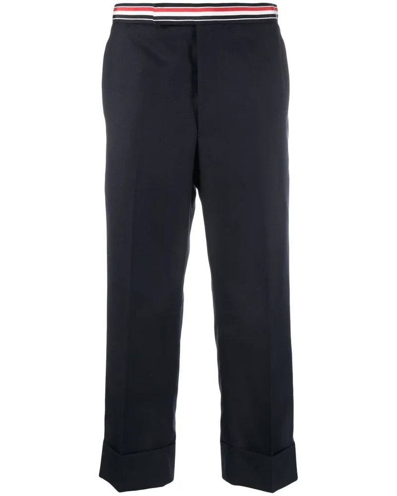 Thom Browne Cropped-Hose mit RWB-Bund - Blau Blau