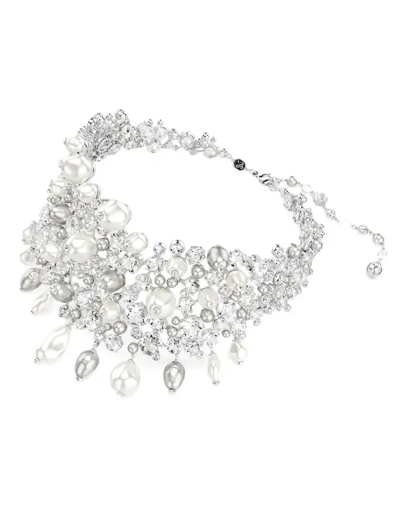 Swarovski Constella crystal-embellished faux-pearl necklace - Silber Silber