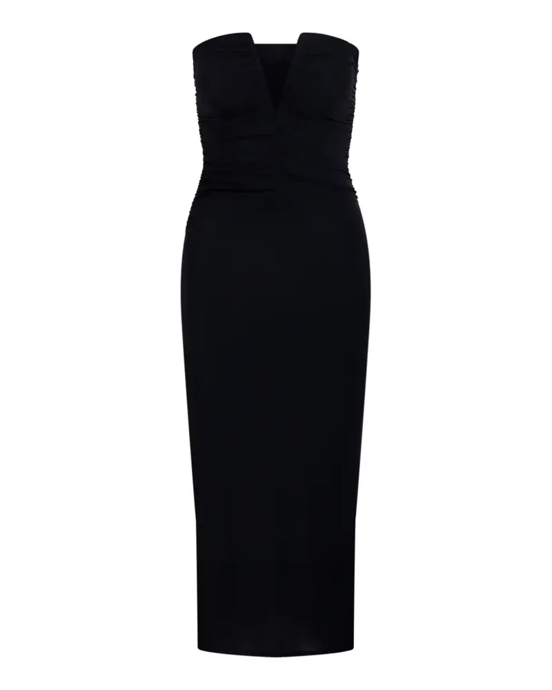 Amazuìn Schulterfreies Kleid mit Raffungen - Schwarz Schwarz