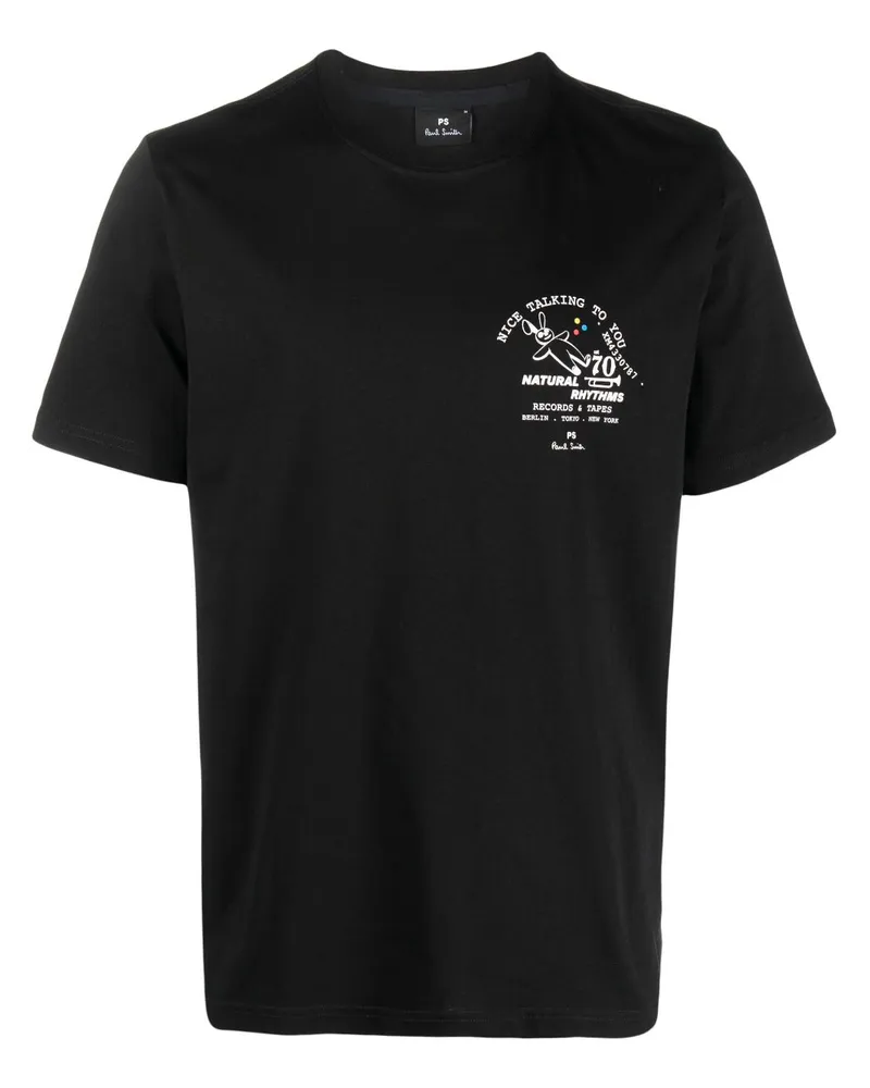 Paul Smith T-Shirt aus Bio-Baumwolle mit Print Schwarz