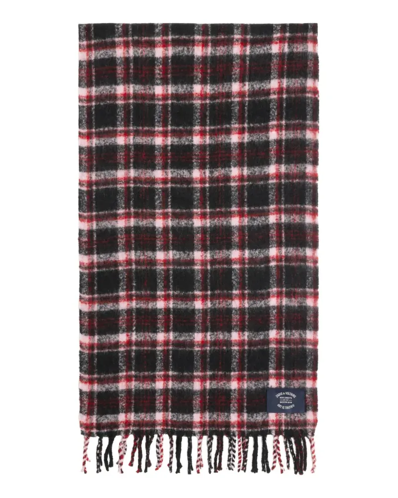 Zadig & Voltaire Joan tartan fringed scarf - Schwarz Schwarz