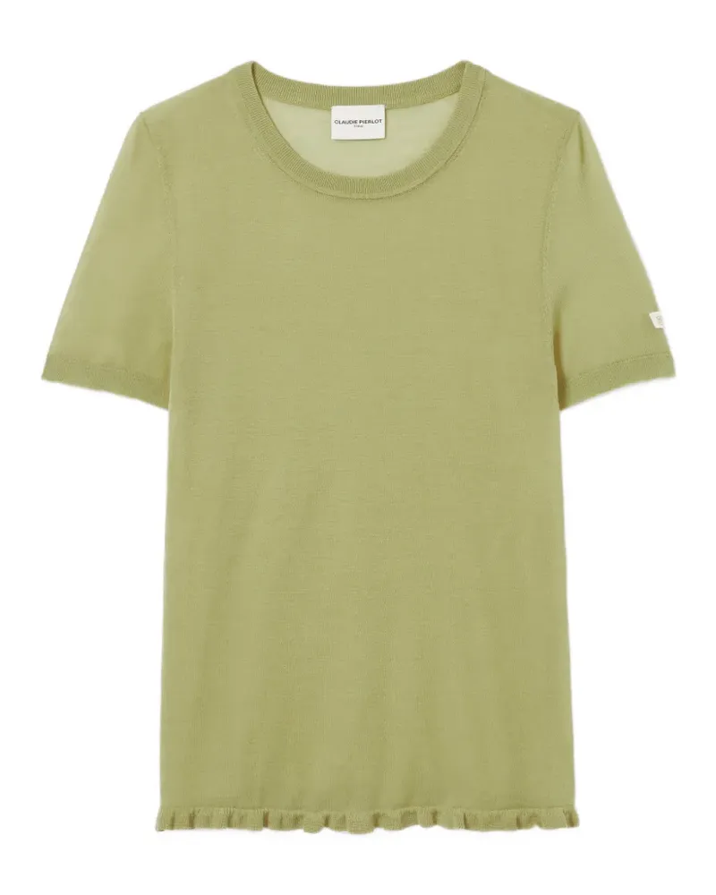Claudie Pierlot ruffled-hem short-sleeve T-shirt - Grün Grün