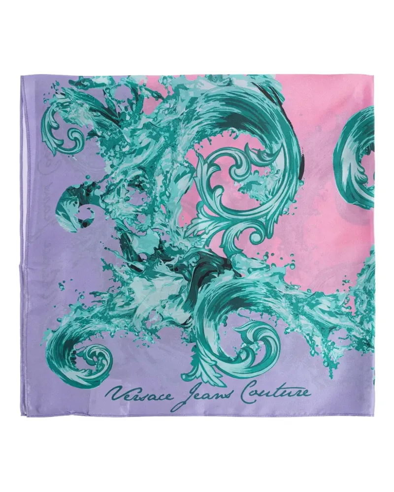 Versace Jeans Seidenschal mit Print - Violett Violett
