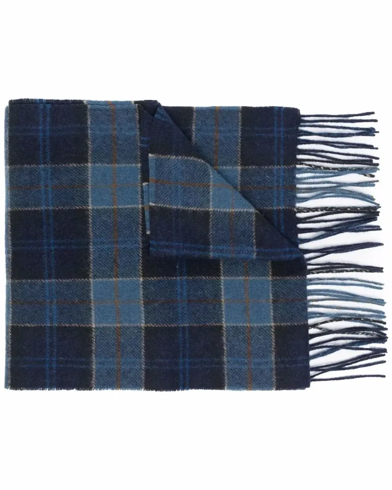 Barbour Gestrickter Schal mit Schottenkaro - Blau Blau