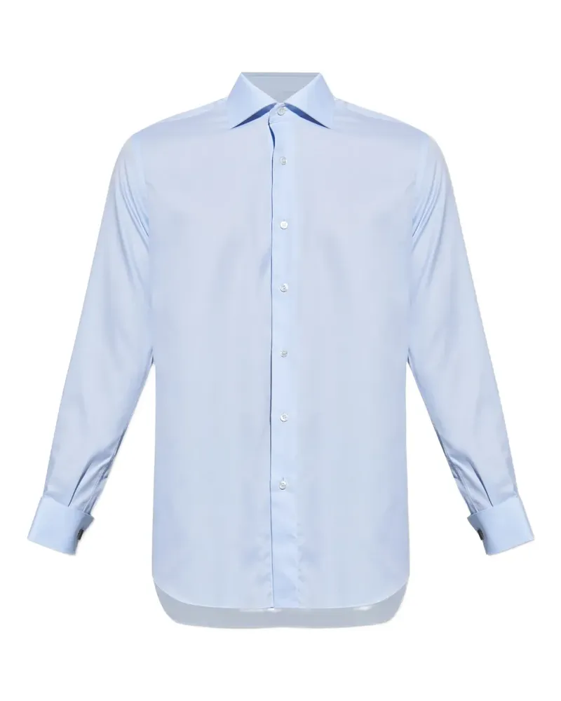 Brioni Hemd mit doppelten Manschetten - Blau Blau