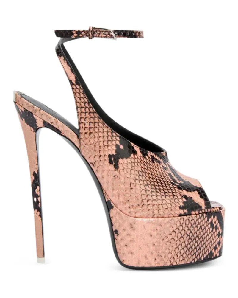 ATTICO Ornella python-print heeled leather pumps - Rosa Rosa