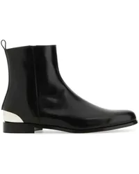 Alexander McQueen Stiefel mit Metallic-Absatz Schwarz