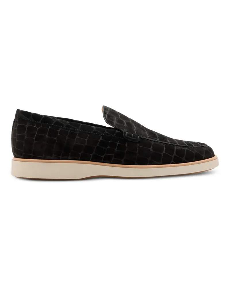 Magnanni Wildleder-Loafer mit Kroko-Optik - Schwarz Schwarz