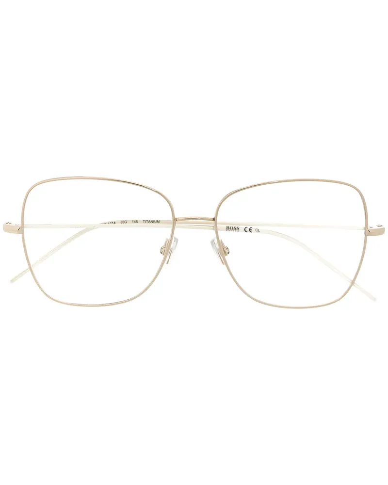 HUGO BOSS Brillengestell im Oversized-Look - Gold Gold