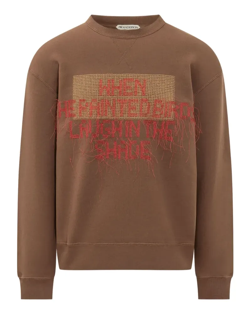 J.W.Anderson embroidered logo-patch sweatshirt - Braun Braun