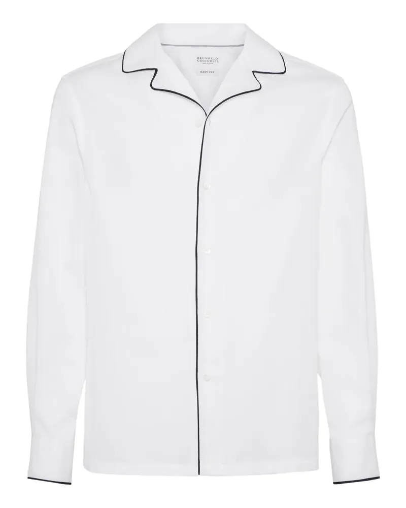Brunello Cucinelli Hemd mit Kontrastdetails - Weiß Weiß