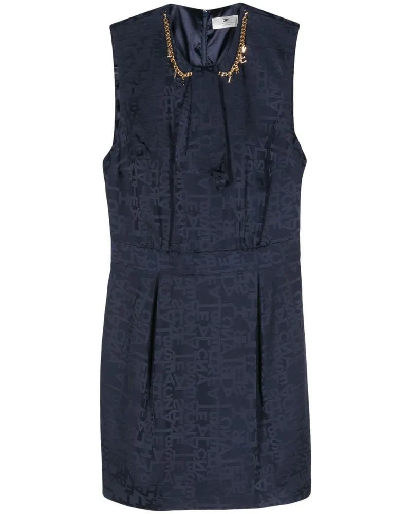 Elisabetta Franchi Jacquard-Minikleid mit Schriftzug - Blau Blau