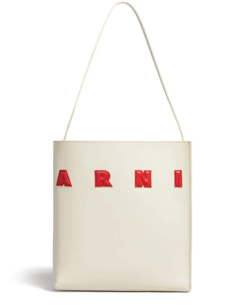 Marni Tasche mit Logo-Patch Weiß