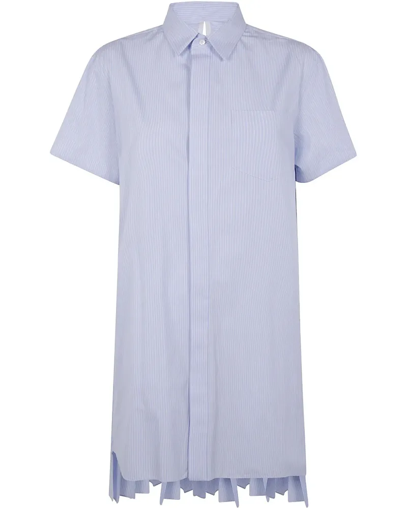 Sacai Gestreiftes Minikleid - Blau Blau