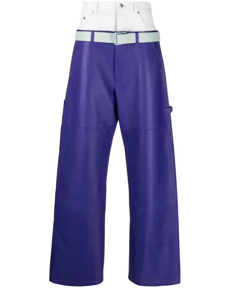 OFF-WHITE Double Over Lederhose - Violett Violett