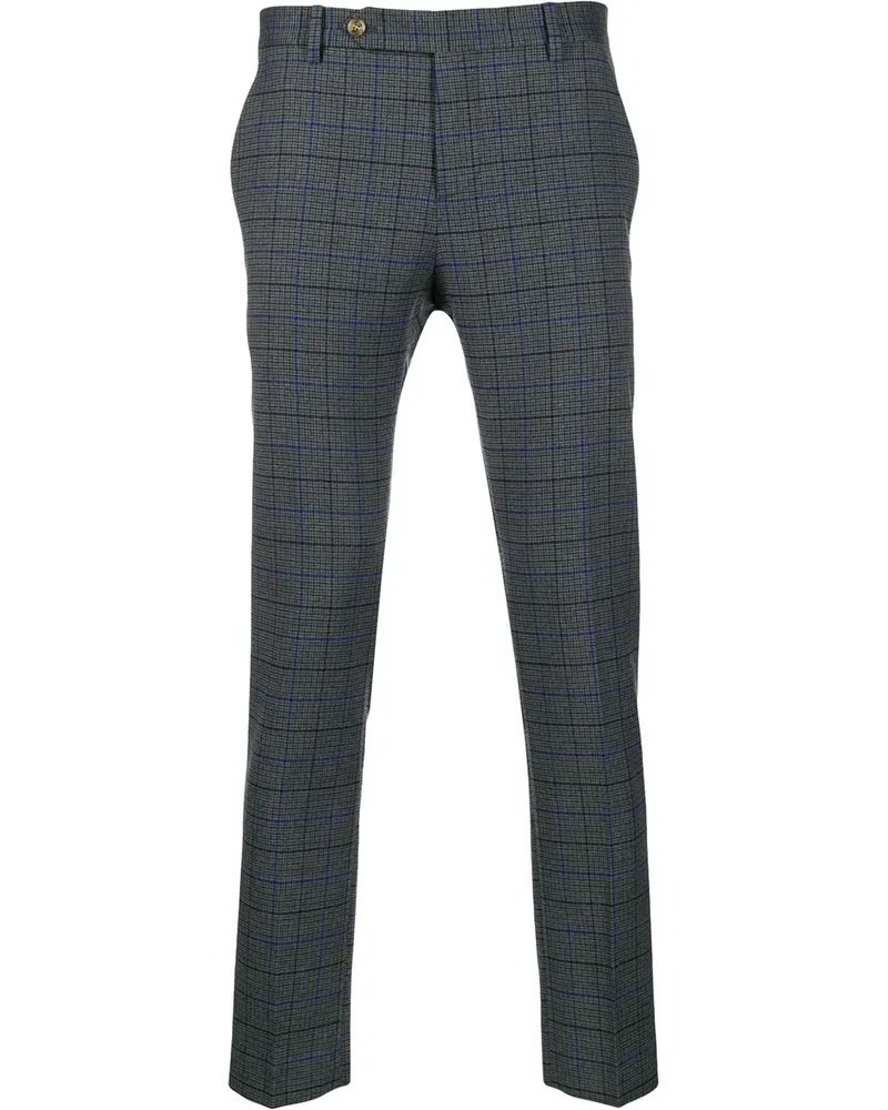 Entre Amis Schmale Hose mit Karomuster - Grau Grau